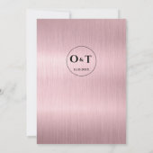 シックなスクリプトブラックメタリックバラ結婚金ゴールド 招待状 (裏面)