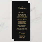 シックなスクリプトブラック金ゴールド結婚のメニュー メニュー (正面/裏面)