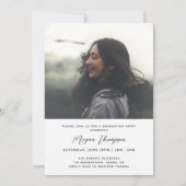 シックなスクリプトブラック2枚の写真卒業パーティー 招待状 (裏面)