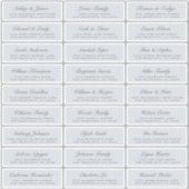 シックなスクリプトブルー結婚ズゲスト住所 シール (正面)