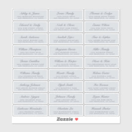 シックなスクリプトブルー結婚ズゲスト住所 シール