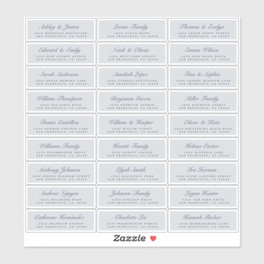 シックなスクリプトブルー結婚ズゲスト住所 シール (シート)