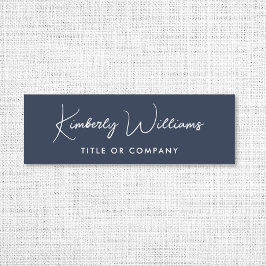 シックなスクリプトプロフェッショナルブルー 名札