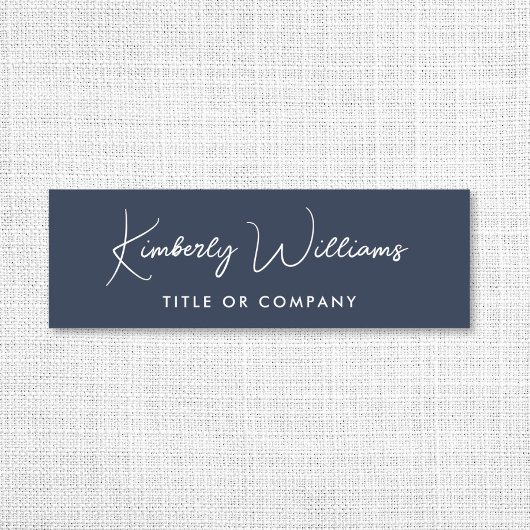 シックなスクリプトプロフェッショナルブルー 名札