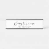 シックなスクリプトプロフェッショナル デスクネームプレート (正面)