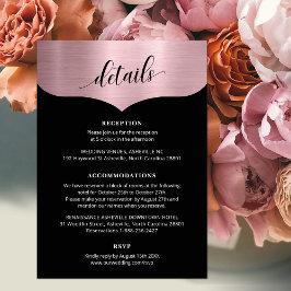 シックなスクリプトメタリックバラ金ゴールド結婚詳細 エンクロージャーカード