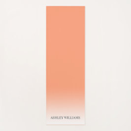 シックなスクリプトモノグラムカンタロープオレンジグラデーション色 ヨガマット