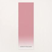 シックなスクリプトモノグラムダスティバラピンクグラデーション ヨガマット (正面)