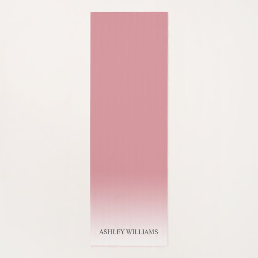 シックなスクリプトモノグラムダスティバラピンクグラデーション ヨガマット (裏面)