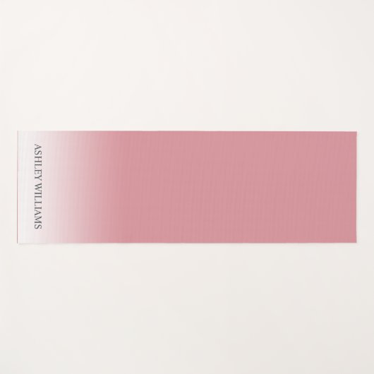 シックなスクリプトモノグラムダスティバラピンクグラデーション ヨガマット (正面(横))