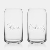 シックなスクリプトモノグラムバチェロレッテ ガラス缶 (正面)