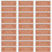 シックなスクリプトラストオレンジゲスト住所 シール (正面)