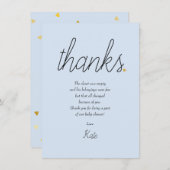 シックなスクリプトラブハート男の赤ちゃんありがとう詩 サンキューカード (正面/裏面)