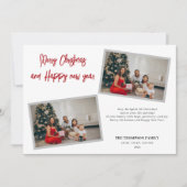 シックなスクリプトレッドメリークリスマス シーズンカード (正面)