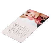 シックなスクリプトワンフォトピンク卒業パーティー マグネット (左側)