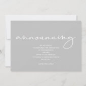 シックなスクリプト写真の卒業 案内状 (裏面)