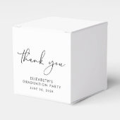 シックなスクリプト卒業パーティーありがとう フェイバーボックス (正面サイド)