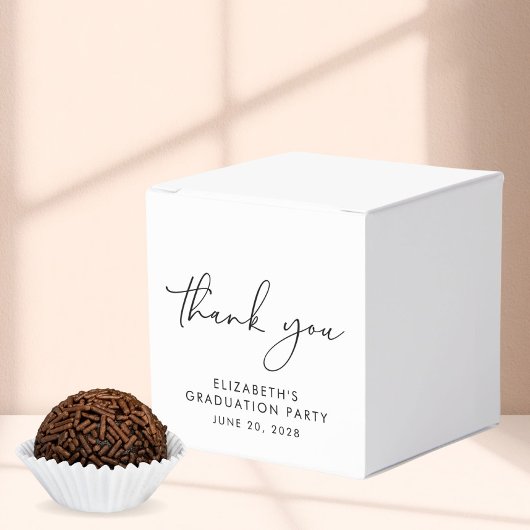 シックなスクリプト卒業パーティーありがとう フェイバーボックス