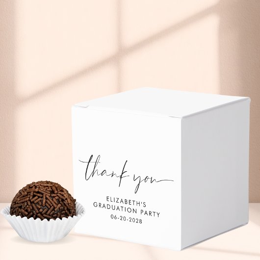 シックなスクリプト卒業パーティーありがとう フェイバーボックス