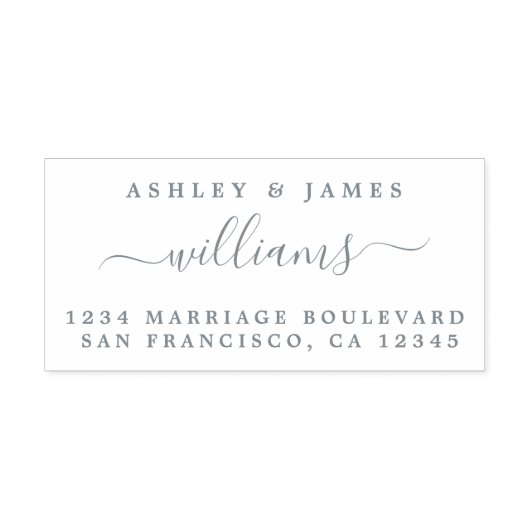 シックなスクリプト名の新しい姓差出人住所 セルフインキングスタンプ (デザイン)