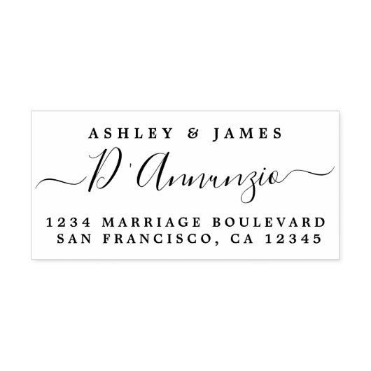 シックなスクリプト名の新しい姓差出人住所 セルフインキングスタンプ (デザイン)