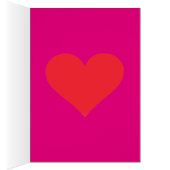 シックなスクリプト名ホットピンクバレンティンデイカード (内側 (右))