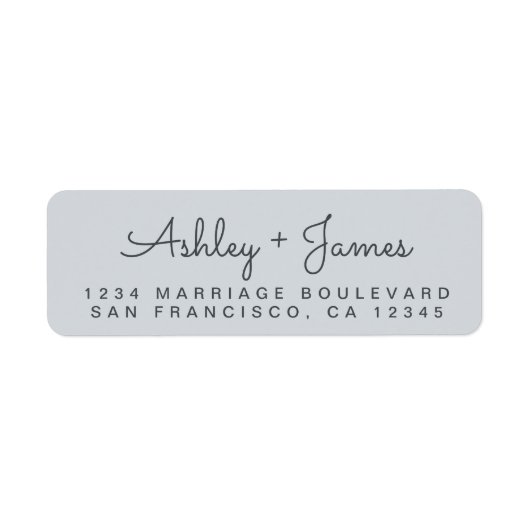 シックなスクリプト名結婚の差出人住所ラベル ラベル (正面)