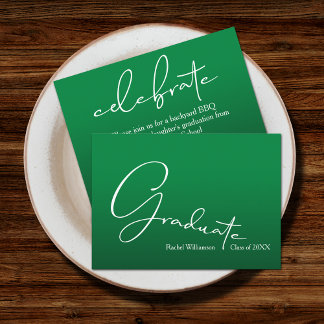 シックなスクリプト大学院グリーンパーティー エンクロージャーカード