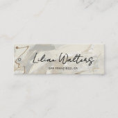 シックなスクリプト抽象芸術クリームベージュウェアつるラベル コーリングカード (正面)