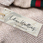 シックなスクリプト抽象芸術クリームベージュウェアつるラベル コーリングカード