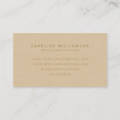 シックなスクリプト書エレガントのテクスチャードTaupe Tan 名刺 (裏面)