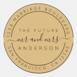 シックなスクリプト未来ミセス・ミセス・差出人住所・イエロー ラウンドシール
