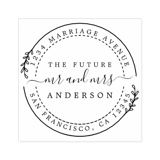 シックなスクリプト未来ミセス・ラウンド差出人住所 ラバースタンプ (インプリント)