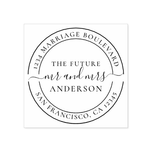 シックなスクリプト未来ミセス・ラウンド差出人住所 ラバースタンプ (インプリント)