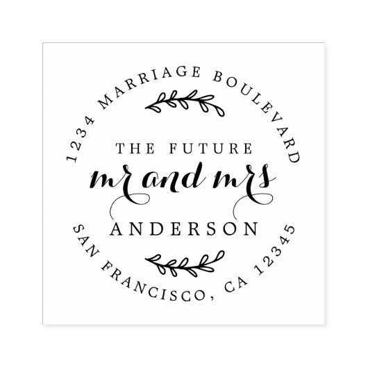 シックなスクリプト未来ミセス・ラウンド差出人住所 ラバースタンプ (インプリント)