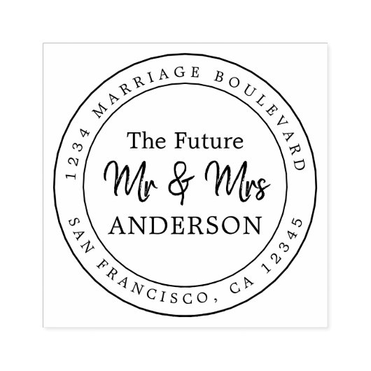 シックなスクリプト未来ミセス・ラウンド差出人住所Rub ラバースタンプ (インプリント)