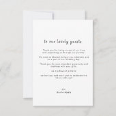 シックなスクリプト結婚フォトのサンキューカード サンキューカード (裏面)