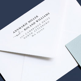 シックなスクリプト2つの姓のエレガント差出人住所 セルフインキングスタンプ