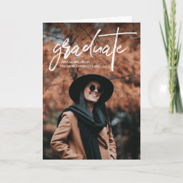 シックなスクリプト2写真卒業 案内状