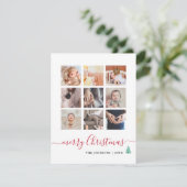 シックなスクリプト9フォトコラージョスクリエレガントスマス シーズンカード (スタンド正面)