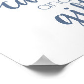 シックなスクリプト |ほこりっぽい石板ブルーカードとギフトサイン ポスター (角)