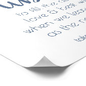 シックなスクリプト |埃っぽい青いバブルの送信テーブル ポスター (角)