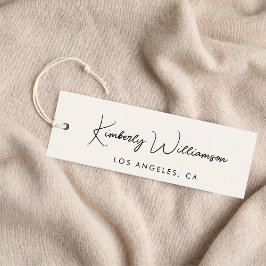 シックなスクリプトQRコードクリームウェアつるラベル スキニー名刺