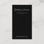 シックなスクリプトQRコードブラックイヤリングディスプレイカード 名刺 (正面)