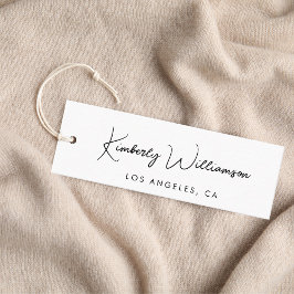 シックなスクリプトQRコード衣類つるラベル スキニー名刺