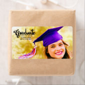 シックなスクリプパーソナライズされたト写真卒業 ラベル (インサイチュ)