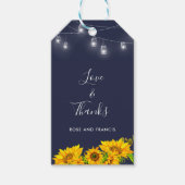 シックなスクリプ感謝していトラヴ&ス素朴ンフラワー結婚ズ ギフトタグ (正面)