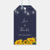 シックなスクリプ感謝していトラヴ&ス素朴ンフラワー結婚ズ ギフトタグ (裏面)