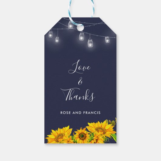 シックなスクリプ感謝していトラヴ&ス素朴ンフラワー結婚ズ ギフトタグ (裏面)