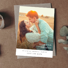 シックなスタイリッシュ写真モダン日付の保存 招待状